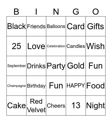 BIRTHDAY BINGO Card