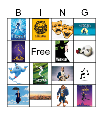 Broadway Bingo Card