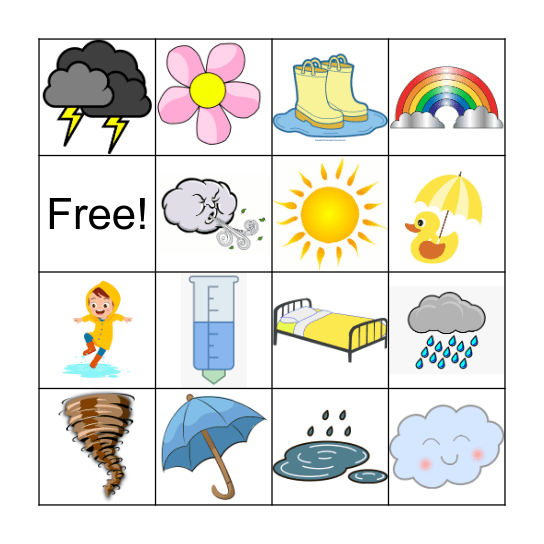 Rainy Day Bingo Card