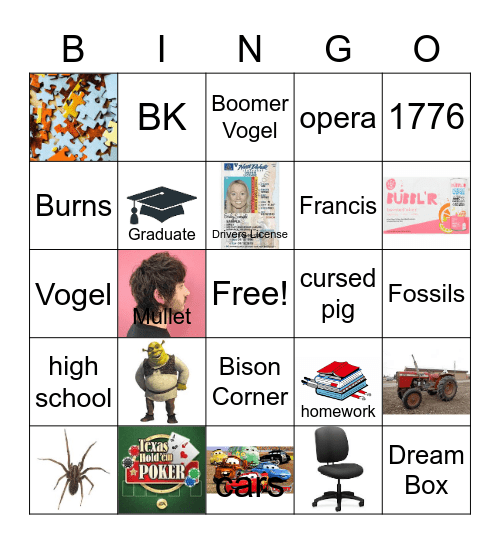 Bison Bingo Card
