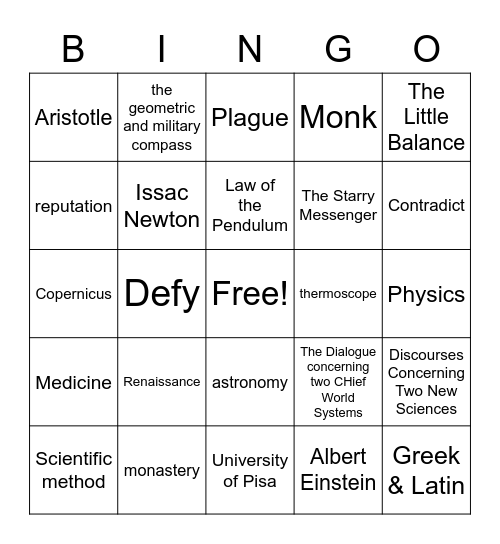 Who is Galilie? Bingo Card