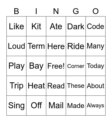 Bingo Card