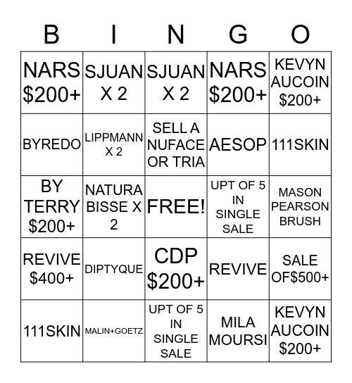 BAG EVENT  Bingo Card