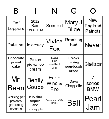 How well do you know your co-workers Bingo Card