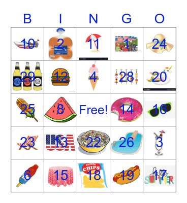 Memorial Day BINGO Card