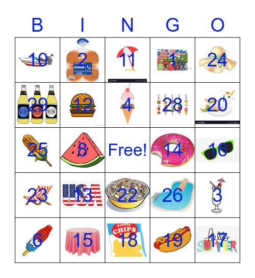 Memorial Day BINGO Card