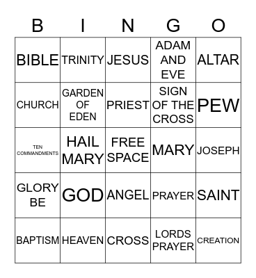 COMMON WORDS Bingo Card