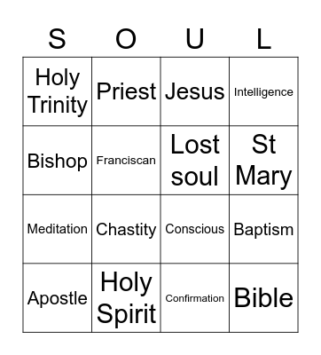 Care For The Soul Bingo Card