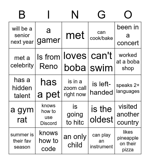 Know the Board Bingo Card