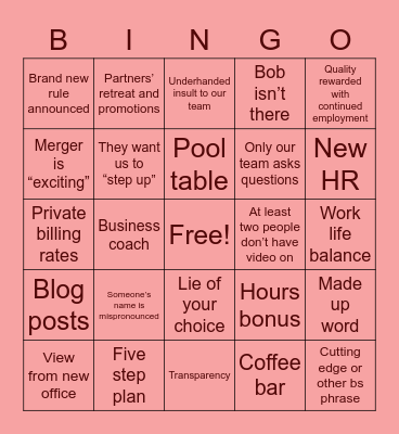 We’re losing Money Bingo Card