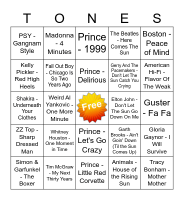 Game Of Tones May 2022 Bingo Card