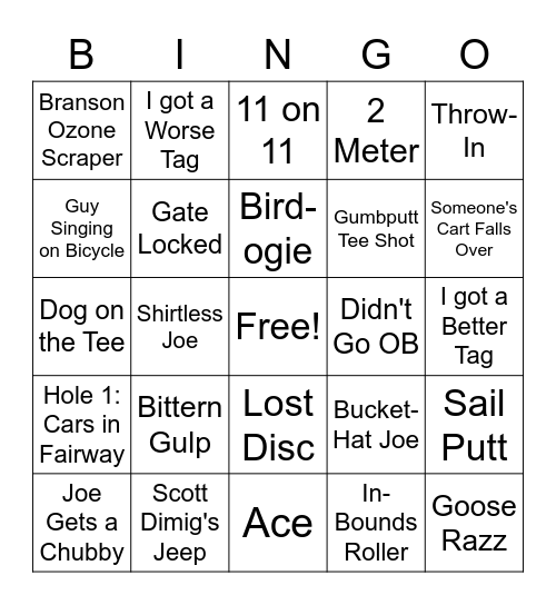 Pinto Lake DG Bingo Card