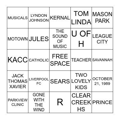 Connie's BINGO!! Bingo Card