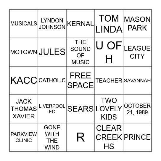 Connie's BINGO!! Bingo Card