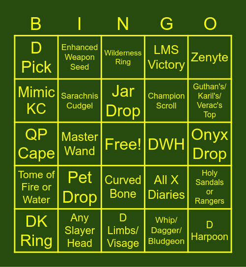 DUDERITOS GIM BINGO Card