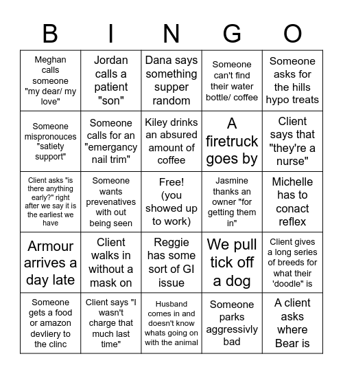 Spryfield Bingo Card