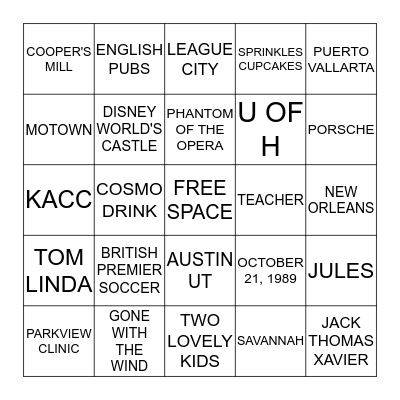 Connie's BINGO!! Bingo Card