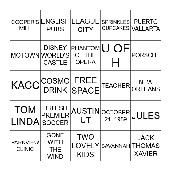 Connie's BINGO!! Bingo Card