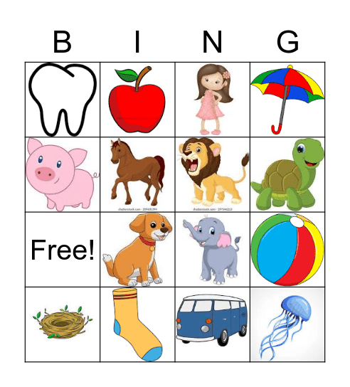 Initial Phoneme Bingo Card