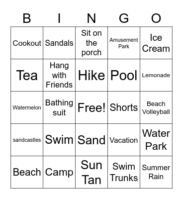 Summer 2022 Bingo Card