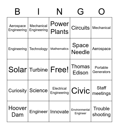 NSBE STEAM Bingo 2 Bingo Card