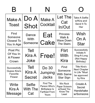 Kira's Fun, Floral, Flirty, 30th Birthday Bingo Card