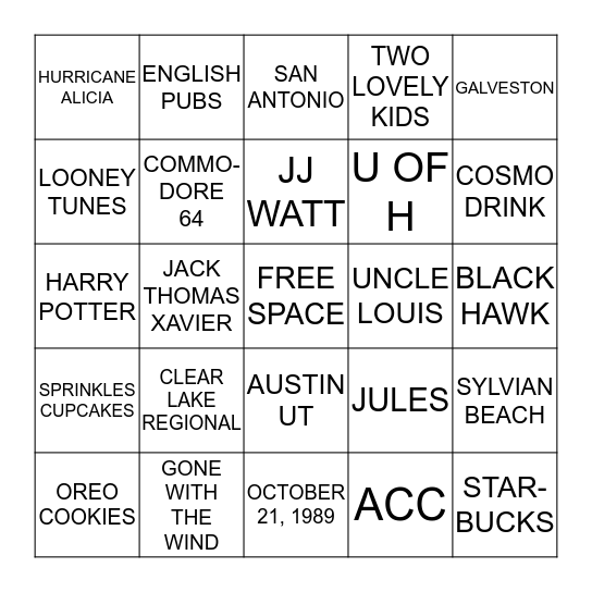 Connie's BINGO!! Bingo Card