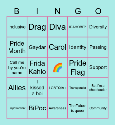 Pride Bingo Card