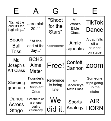 BCHS GRADUATION 2022! Bingo Card