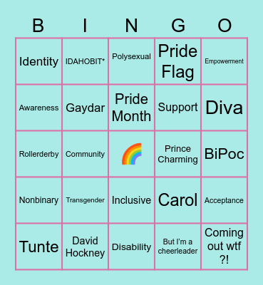 Pride Bingo Card