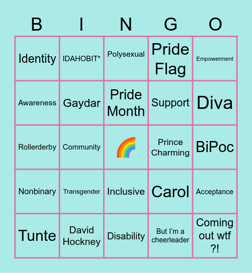 Pride Bingo Card