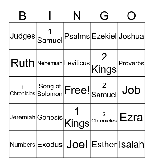 Old Testament Bingo Card