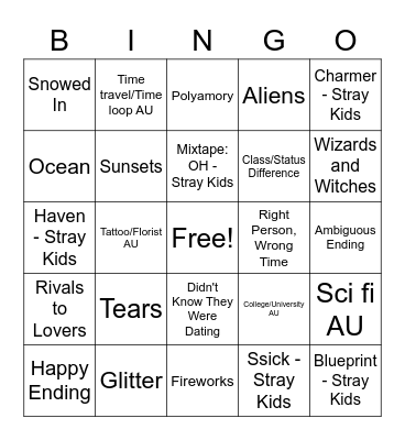 fiddlestixx Bingo Card