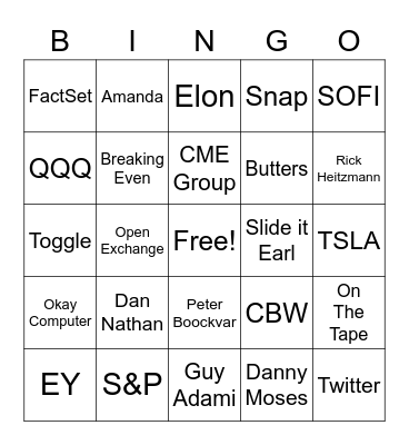 @MKT Call Bingo Card