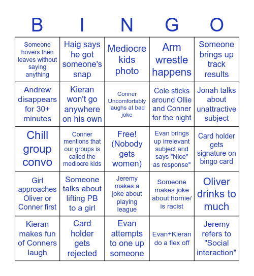 The Mediocre Bingo Card