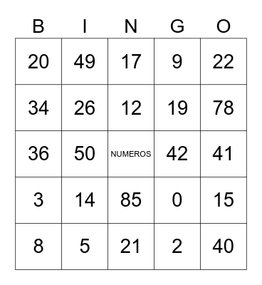 Bingo 3º Ano Bingo Card