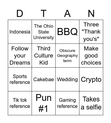 Graduation Bingo 2022 Bingo Card