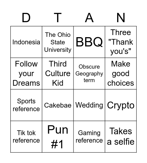 Graduation Bingo 2022 Bingo Card