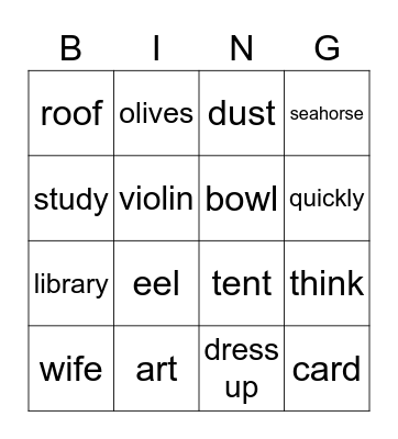 AS-3 Bingo Card