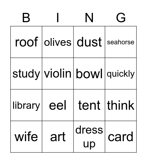 AS-3 Bingo Card