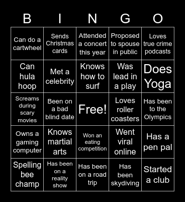 Hey! Bingo Card