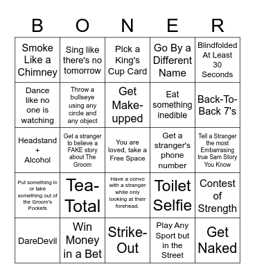 Samuel Sheridan Bingo Card