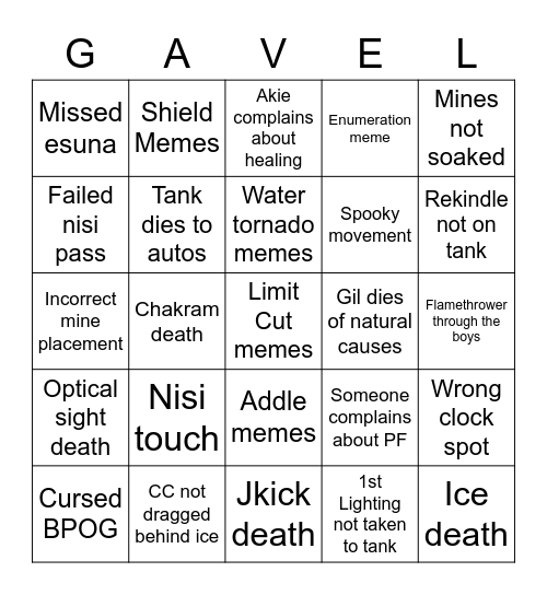 BINGO BAKER Bingo Card