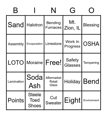 Fuyao Bingo Card