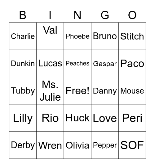 SOF SUMMER CAMP 2022 Bingo Card