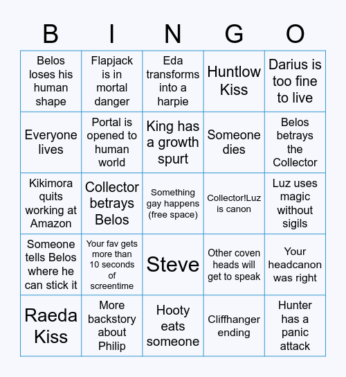 King’s Tide Bingo Card