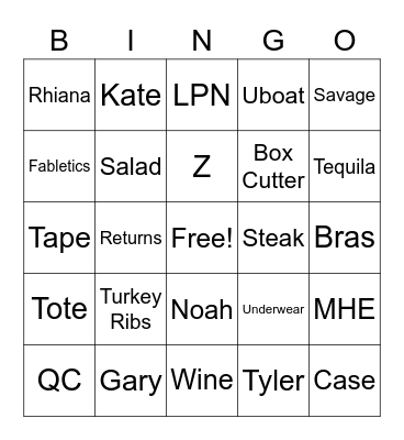 ICQA Bingo Card