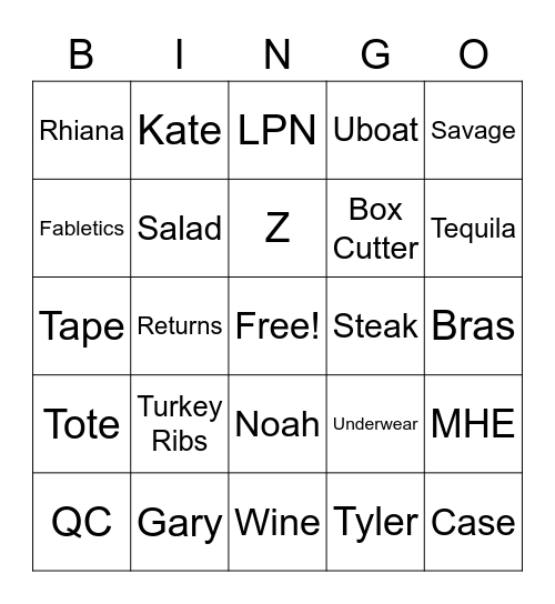 ICQA Bingo Card