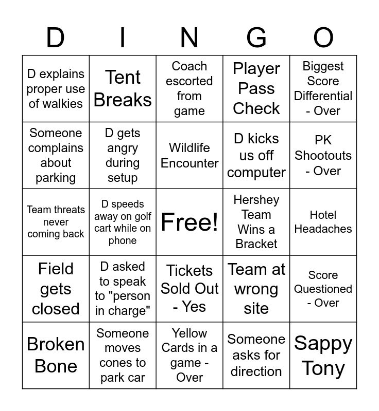 Hershey Memorial Day Challenge Bingo Card