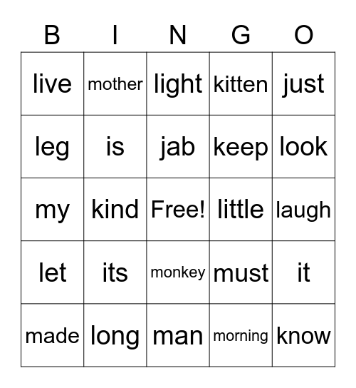i-m Bingo Card